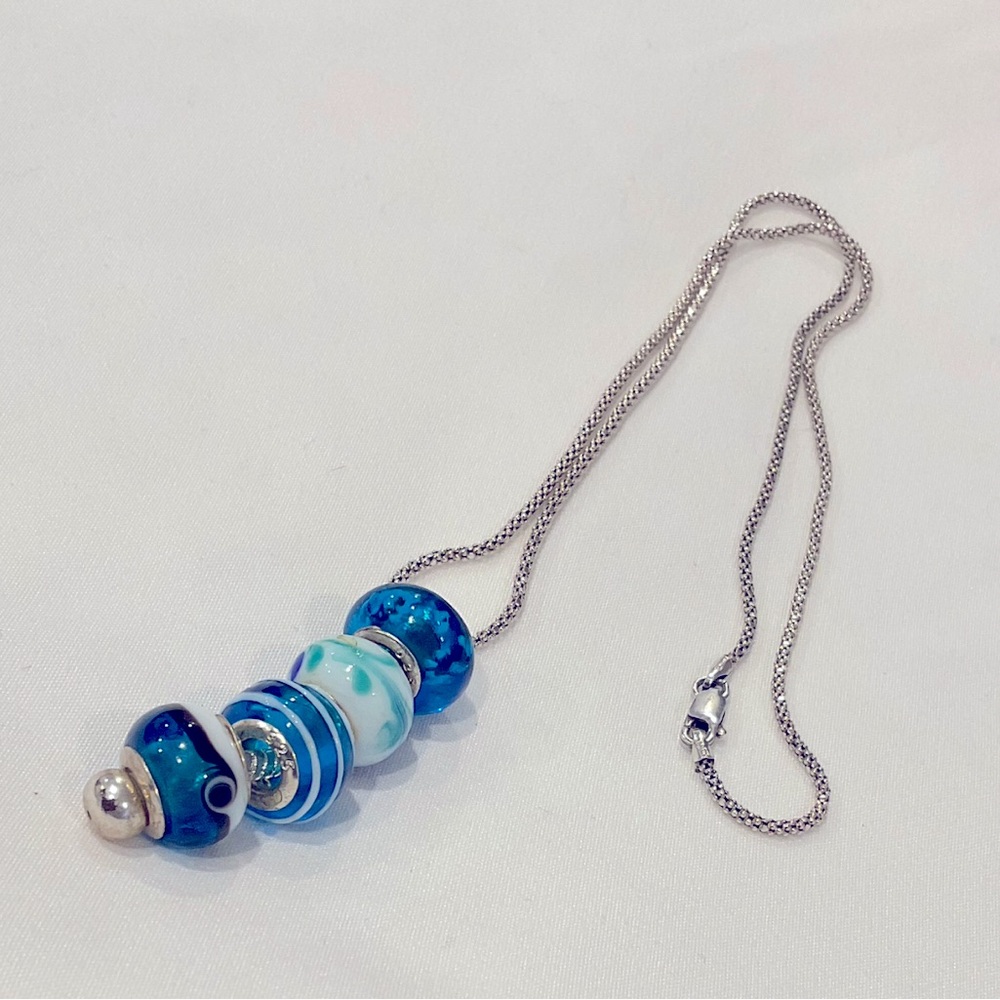Sterling silver 925 Italy glass bead necklace